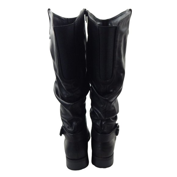 White Mountain Women's Black Knee High Riding Boots With Buckle Size 8 - Picture 4 of 8